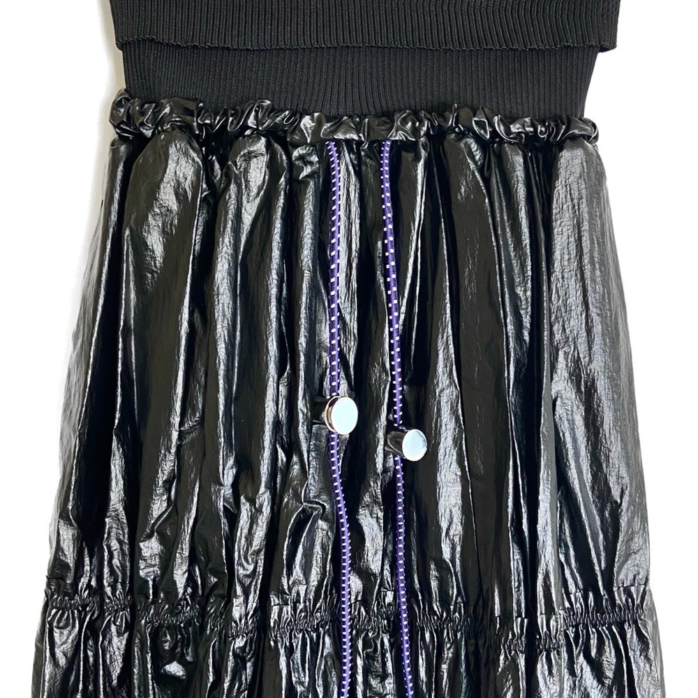 DIESEL O-LIN Tiered Nylon Drawstring Maxi Skirt - Picture 8 of 9
